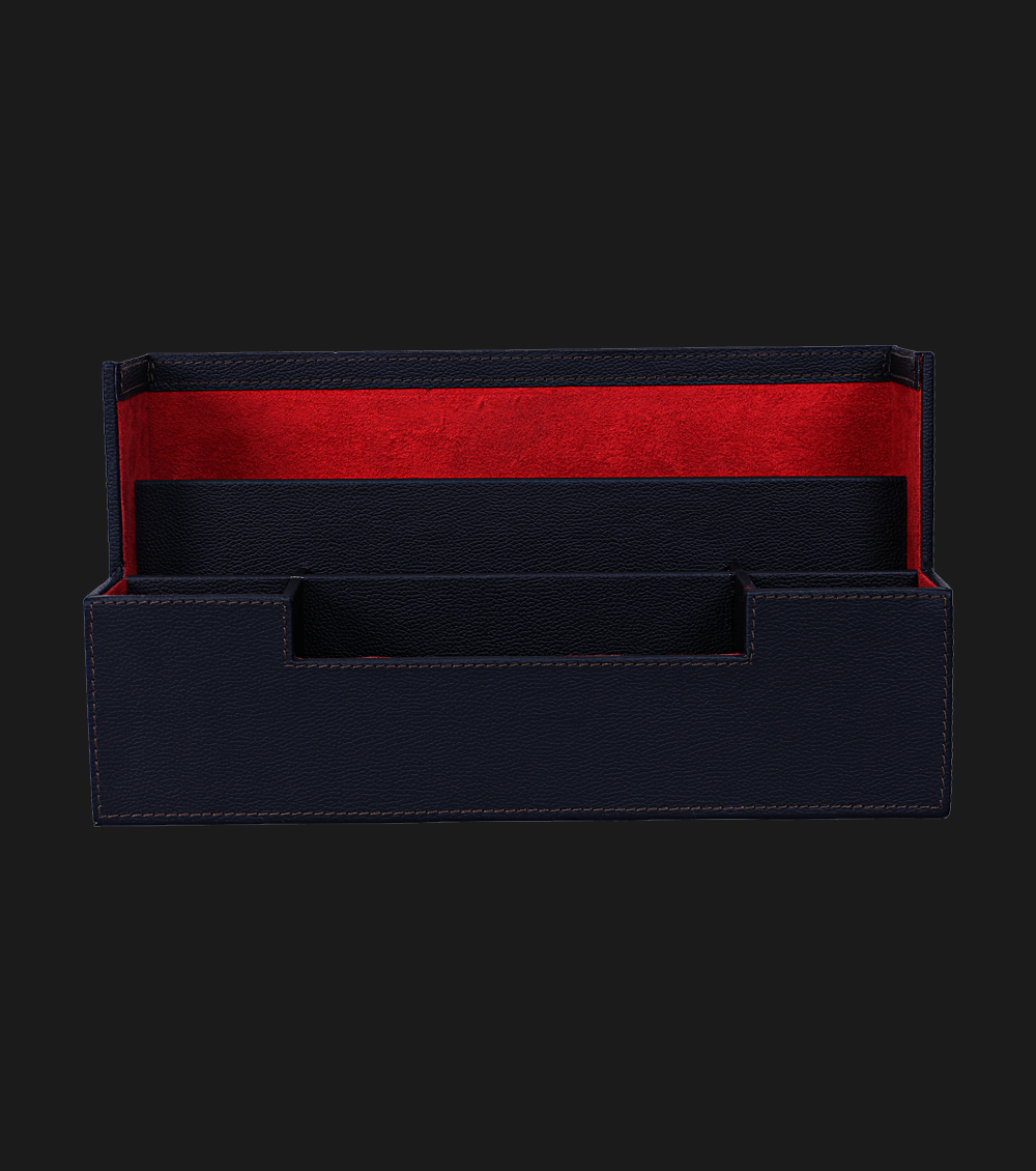 Drak Blue Leatherette  Desk Organizer