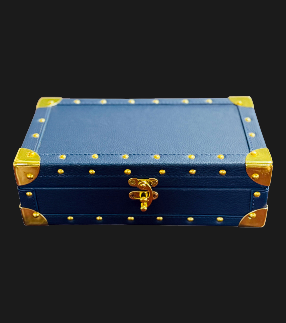 Blue Leatherette Jewellery Box